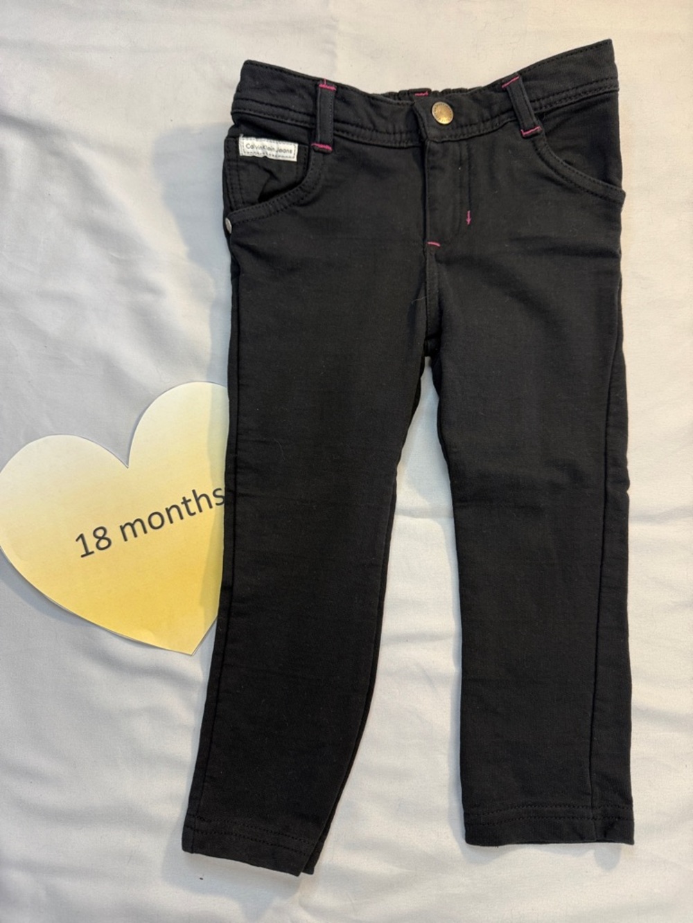 Calvin Klein - Stylish Black Kids Cotton/Jean style leggings/jeggings